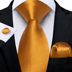 SN SONEC - Set Corbata Hombre Seda con Pañuelo Colleras Modelos Un Tono En Caja