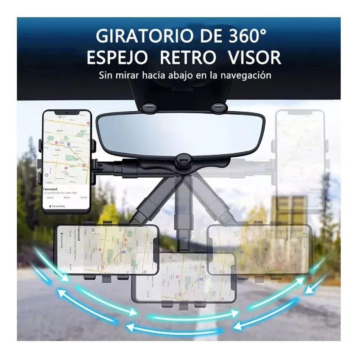 MOVI - Base Para Telefono Portacelulares Auto360° Ajuste Retráctil