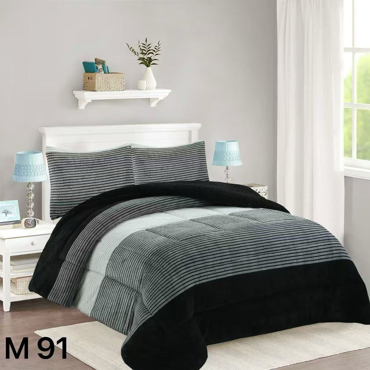 GENERICO - Cobertor Chiporro Invierno 2 Plazas - Negro Matiz M91