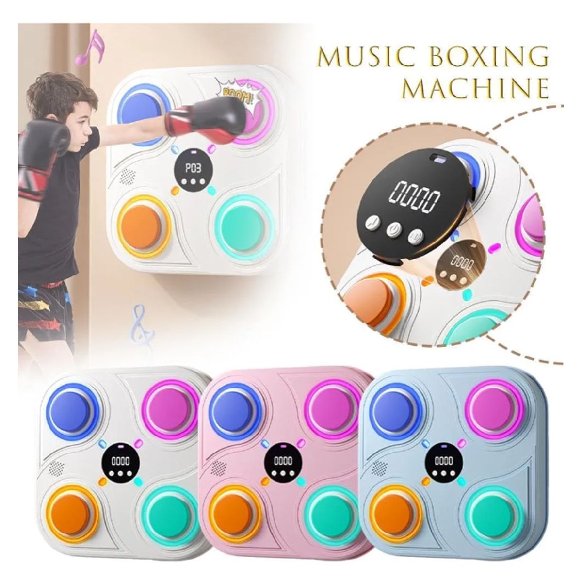 GENERICO - Máquina Electrónica De Boxeo De Pared Para Niños Con Guantes