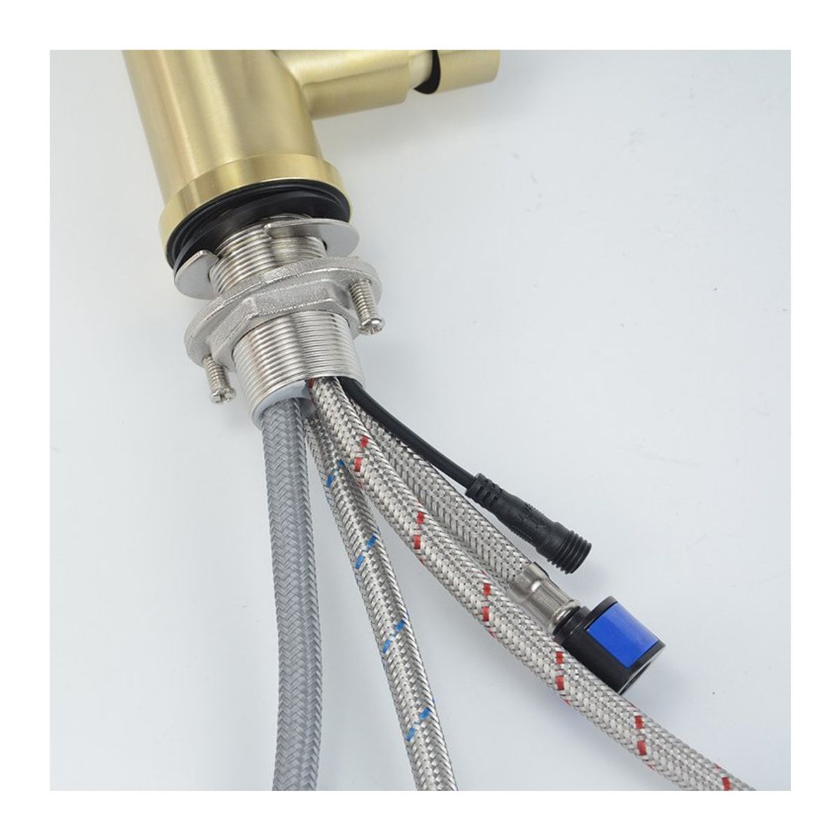 PUREPOWER - Grifo de cocina para lavaplatos monocromado extensible con sensor de movimiento