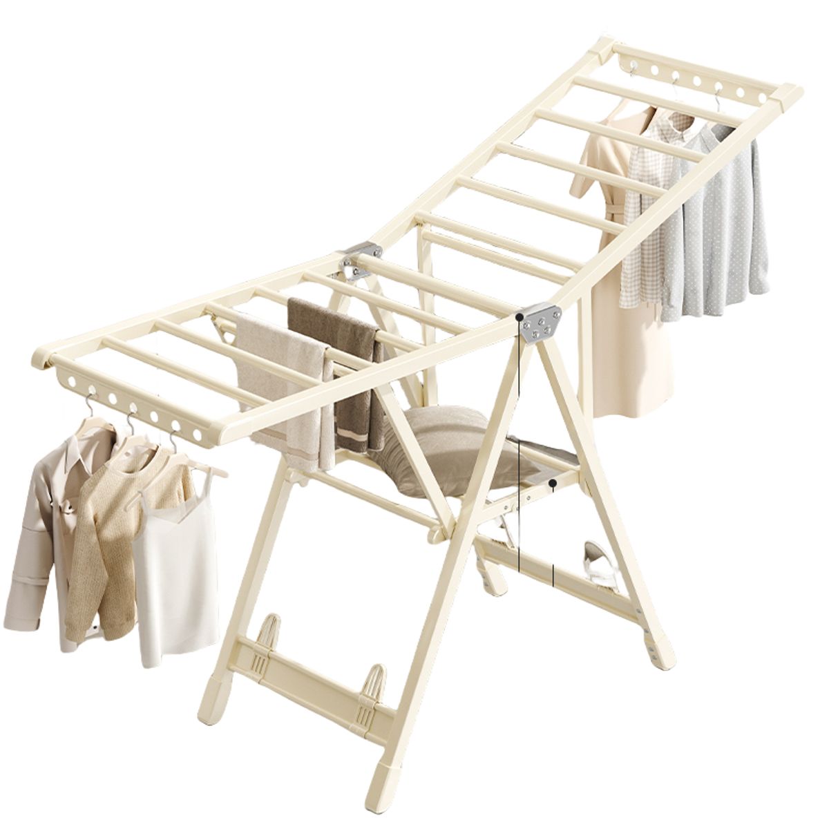 GENERICO - Tendedero Colgador De Ropa Plegable Acero 160 cm