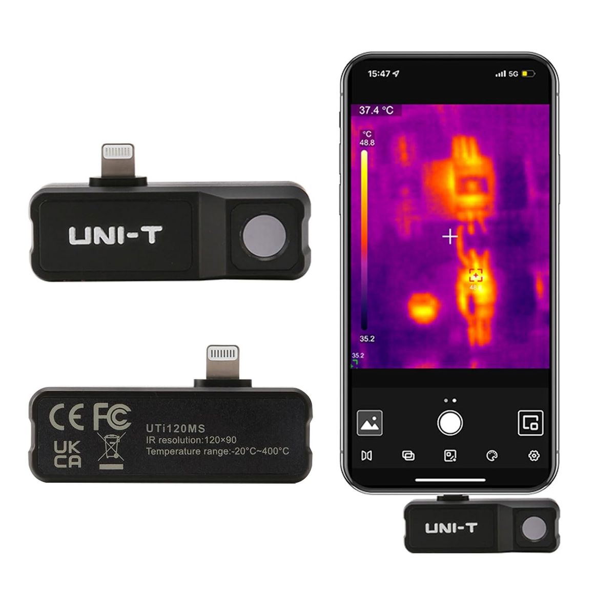 UNI T - Cámara Térmica Para iPhone ios Uni-T Uti120ms Infrarrojo