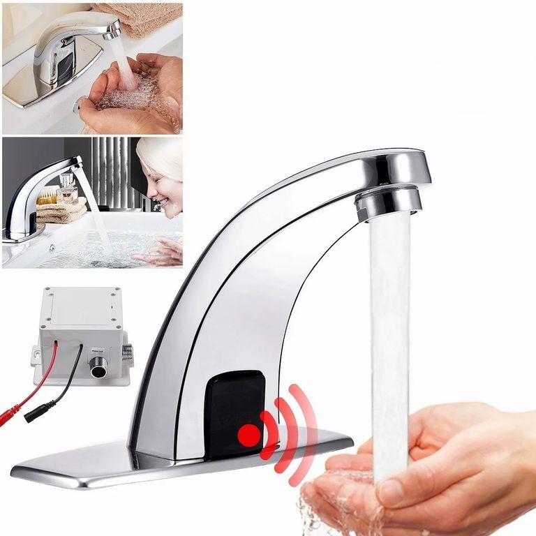 PUREPOWER Grifo de baño automático con sensor de movimiento