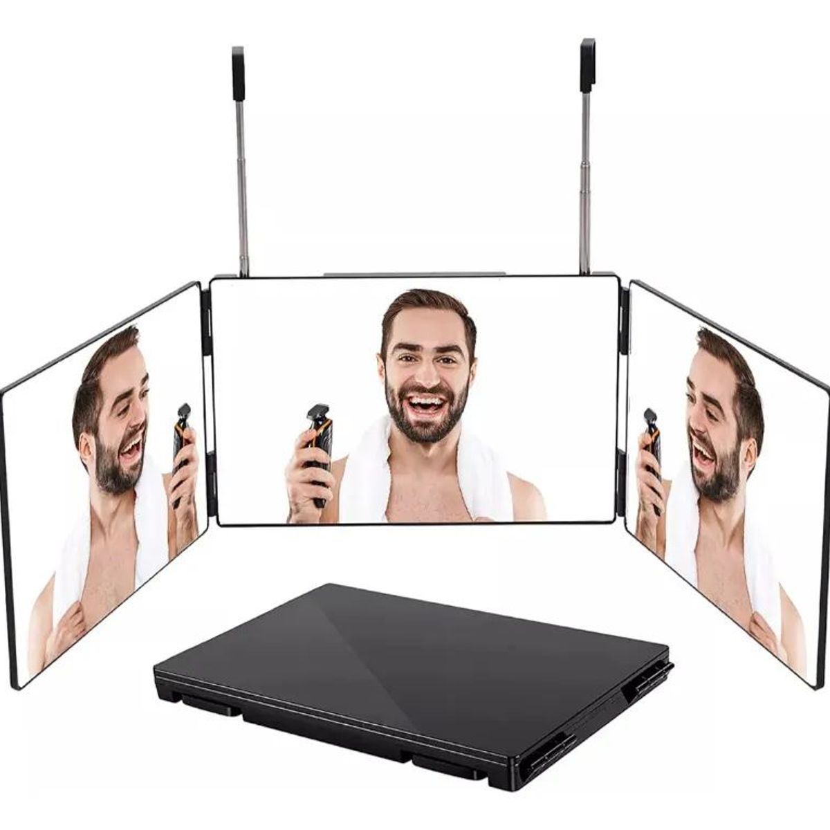 MOVI - Espejo De 3 Vías De Corte De Pelo Triple De Plegable 360°
