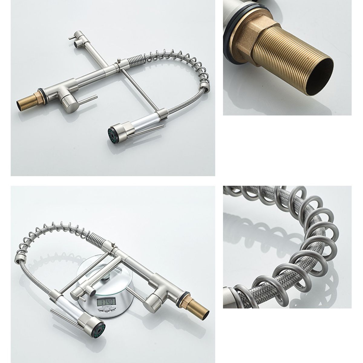 PUREPOWER - Grifo de cocina para lavaplatos monocromado extensible