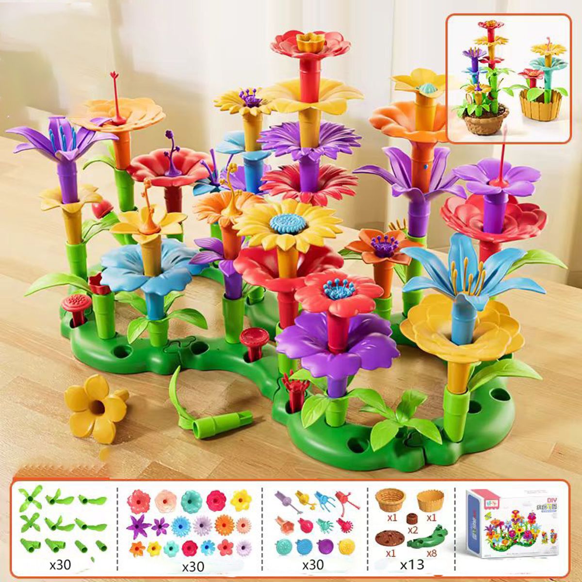 GENERICO - Juego Infantil Bloques Flor 103pcs Regalo De Cumpleaños