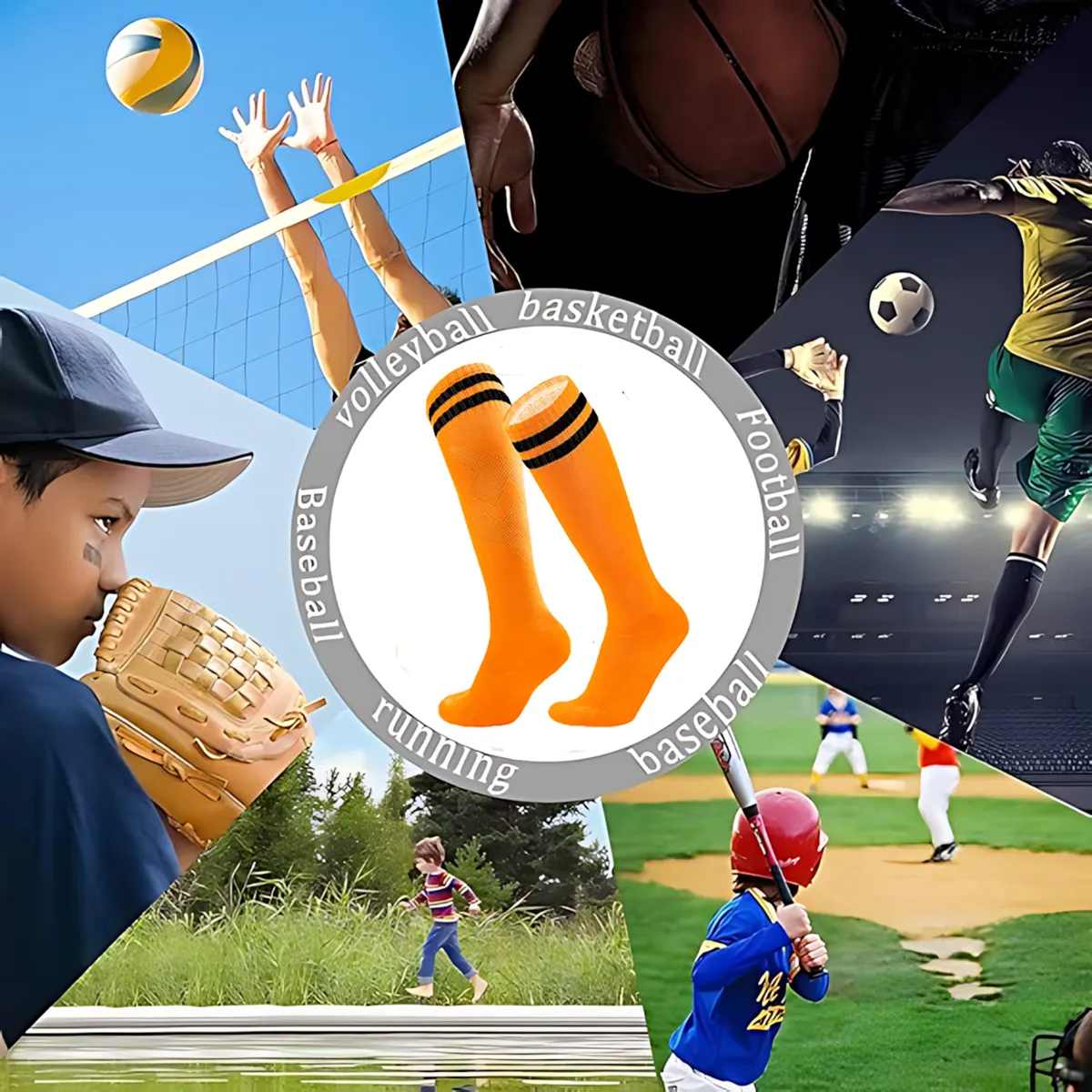 EINICIO - Calcetines De Fútbol A Rayas Para Niños Talla Media 2 Pares