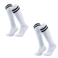 Calcetines De Fútbol A Rayas Para Niños Talla Media 2 Pares