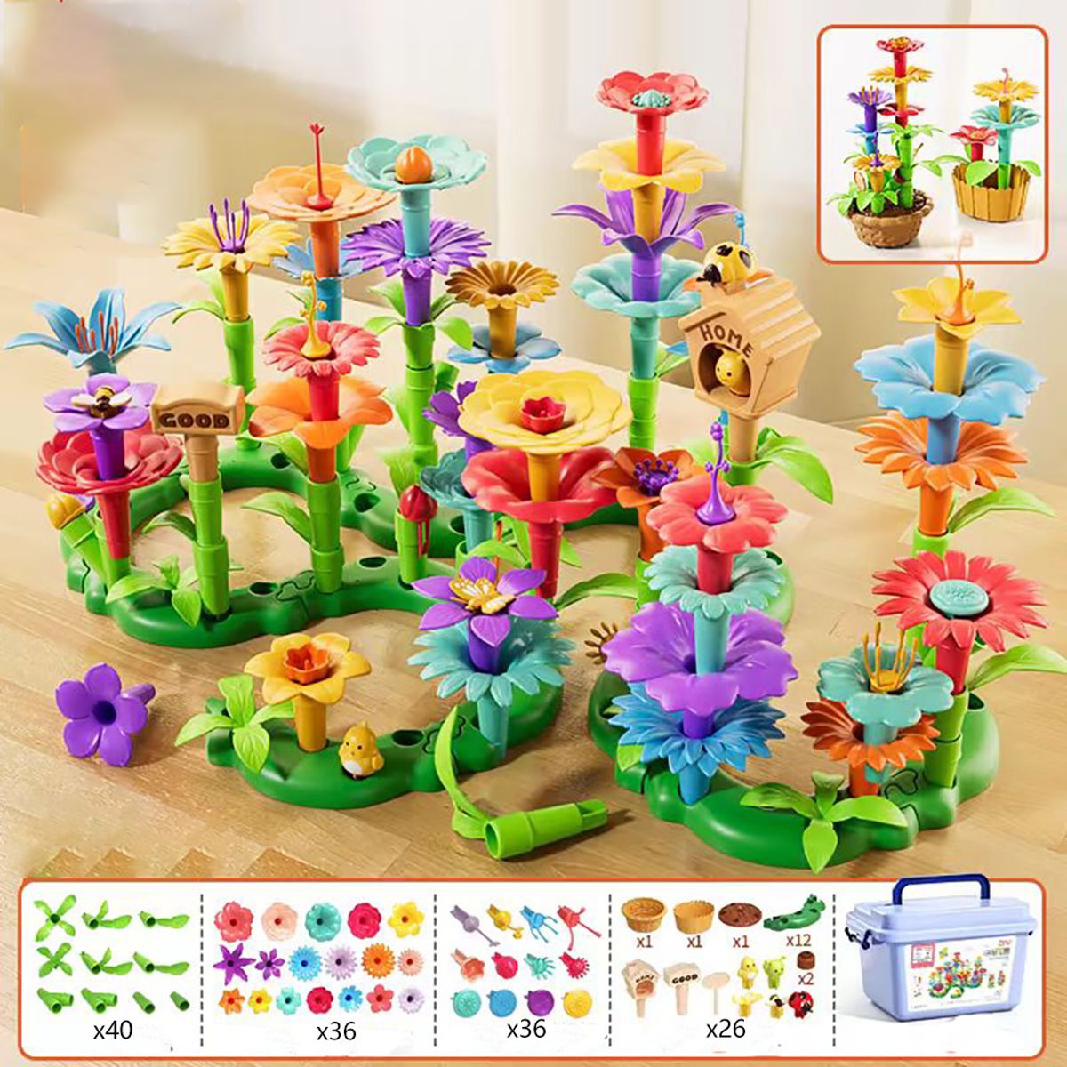 GENERICO - Juguete Encajable Bloques De Construccion Jardin De 138 Pzs