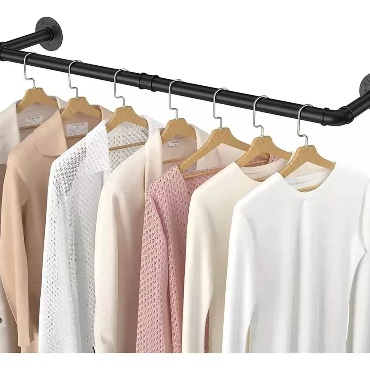 TNAKIEX - 106cm Perchero De Pared Estante De Metal Para Ropa Multiusos