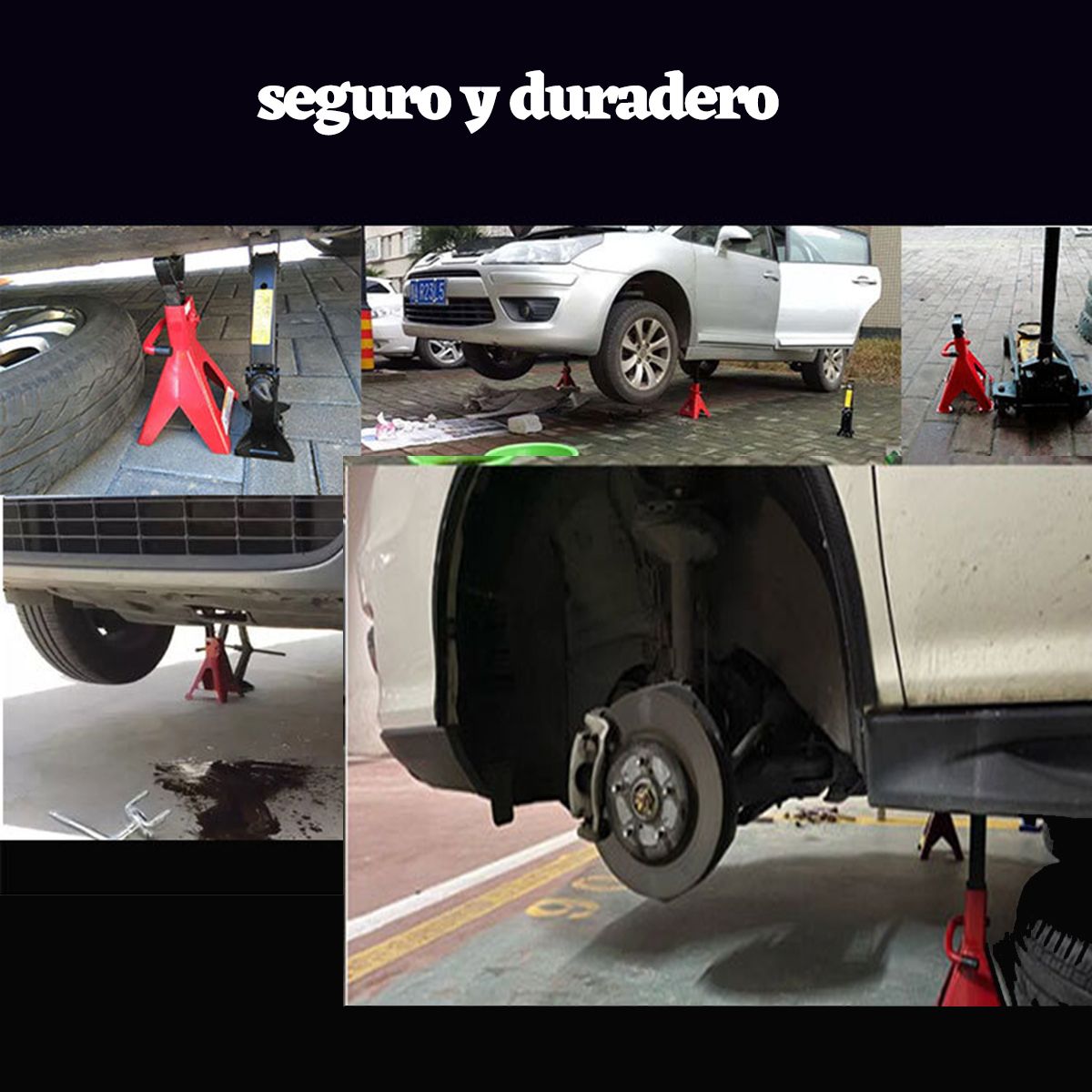 GENERICO - 2 Banquillo Mecánico 3 Ton Caballete Soporta Gata Hidráulica