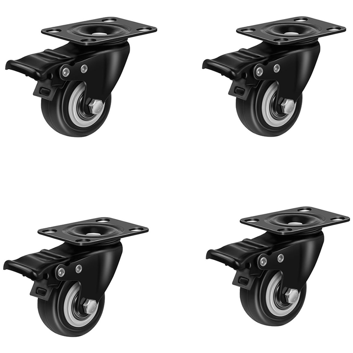 EINICIO - 360° Ruedas Para Muebles De 40mm Con Freno De Seguridad 4pcs