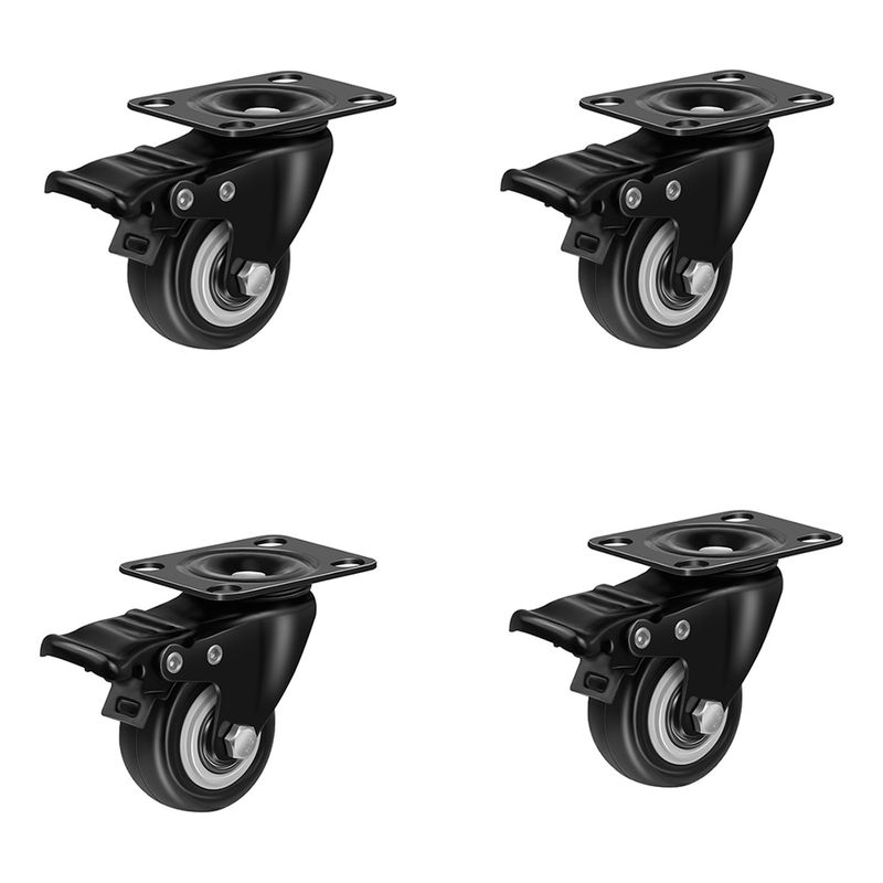 GENERICO - 360° Ruedas Para Muebles De 40mm Con Freno De Seguridad 4pcs