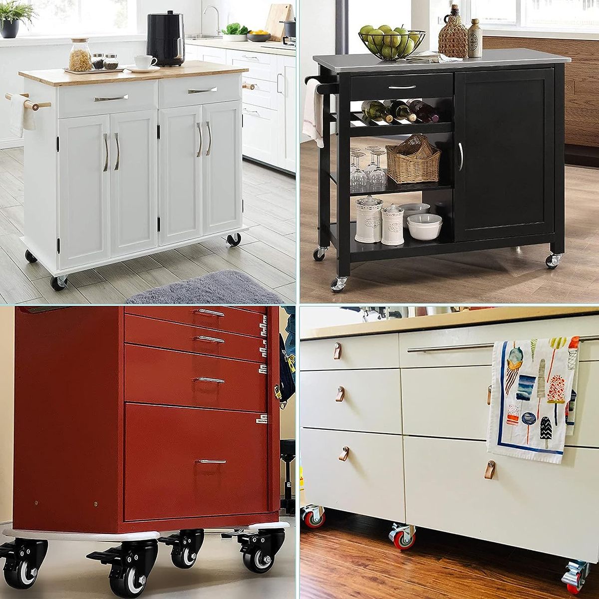 EINICIO - 360° Ruedas Para Muebles De 40mm Con Freno De Seguridad 4pcs