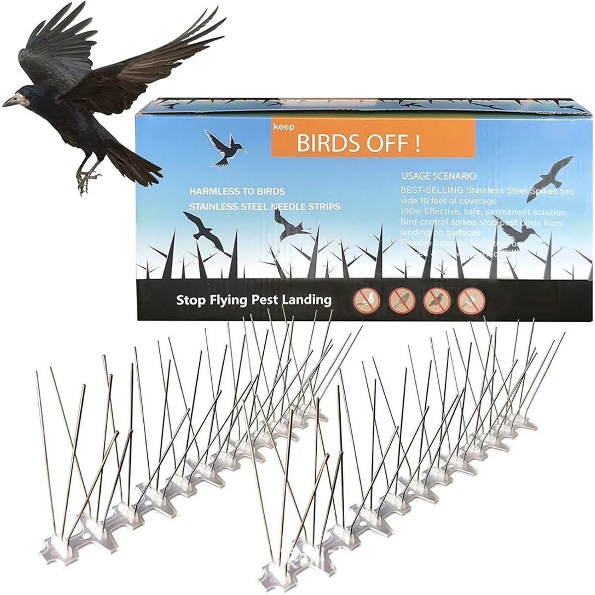 GENERICO - 10 Piezas Púas Repelentes Palomas Anti Aves Ahuyentador