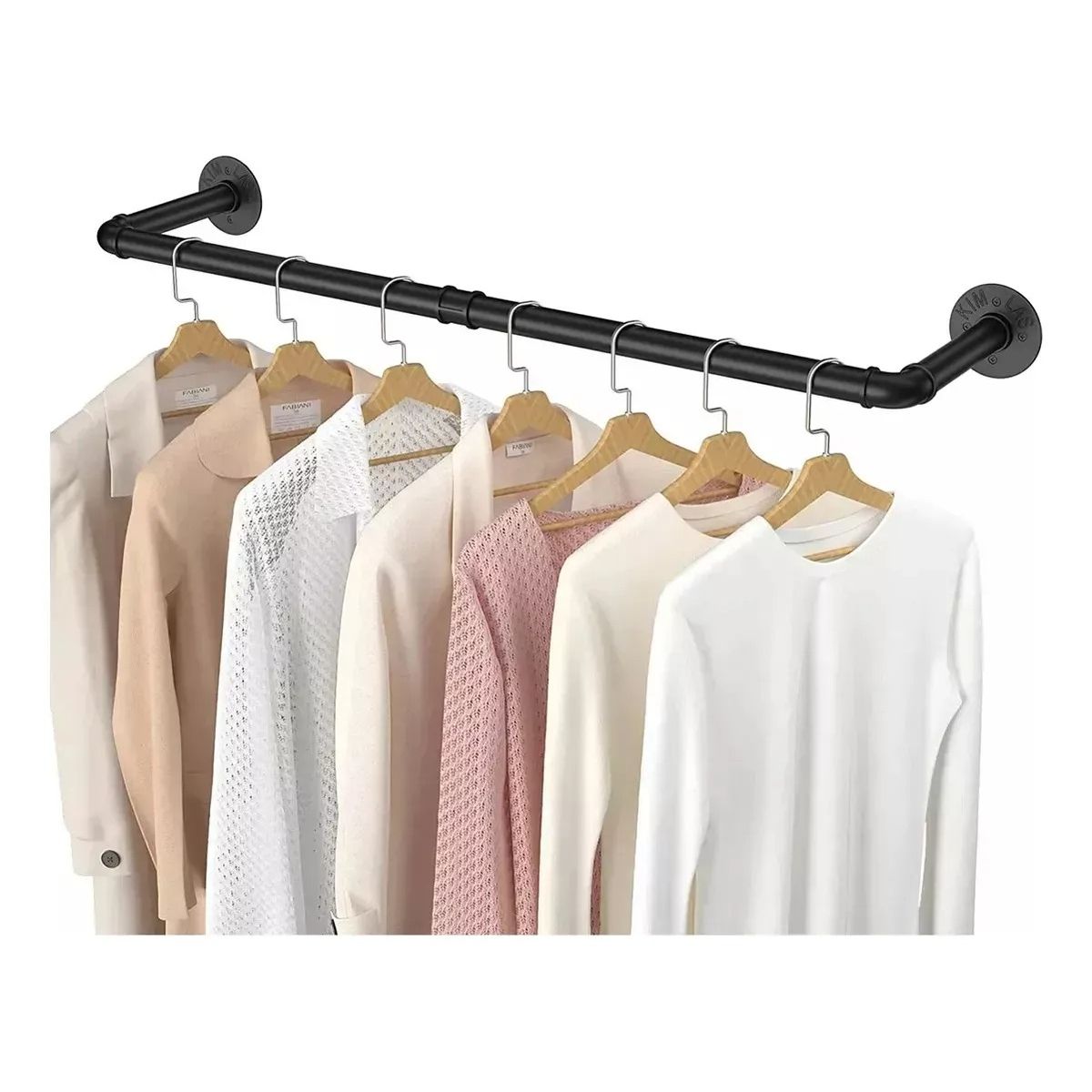 TNAKIEX - 106cm Perchero De Pared Estante De Metal Para Ropa Multiusos