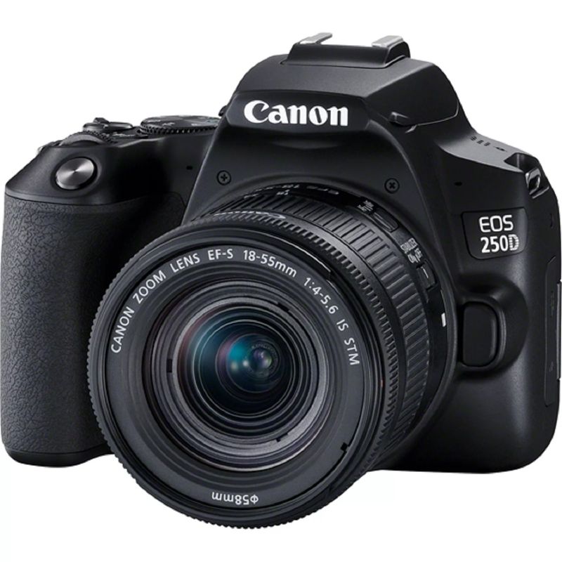 CANON - Canon EOS 250D Cámara Kit Con 18-55mm STM Lente - Negro