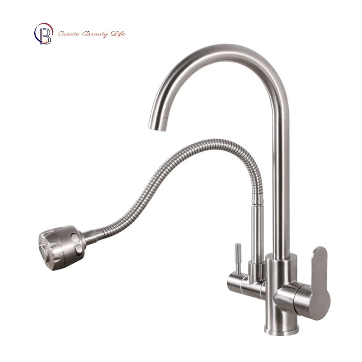 PUREPOWER - Grifo de cocina flexible monomando