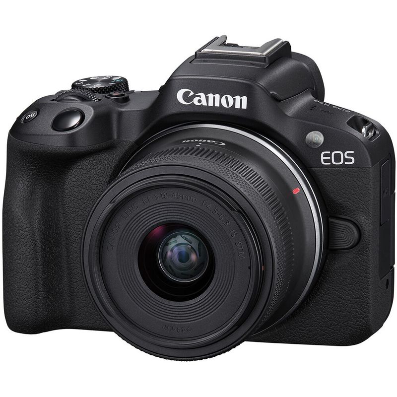 CANON - Canon EOS R50 Cámara Kit Con 18-45mm Lente Sin Adaptador - Negro
