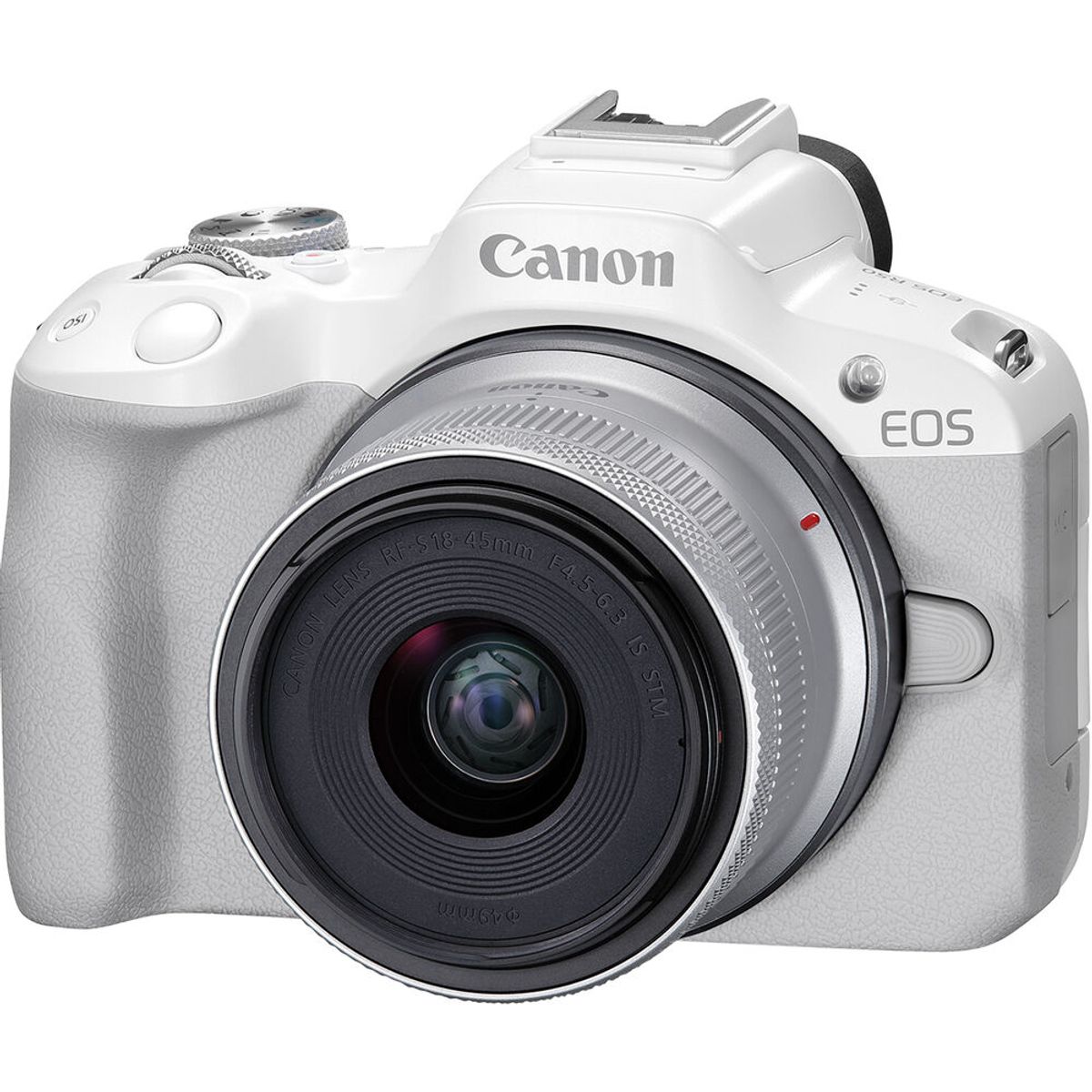 CANON - Canon EOS R50 Cámara Kit Con 18-45mm Lente Sin Adaptador - Blanco