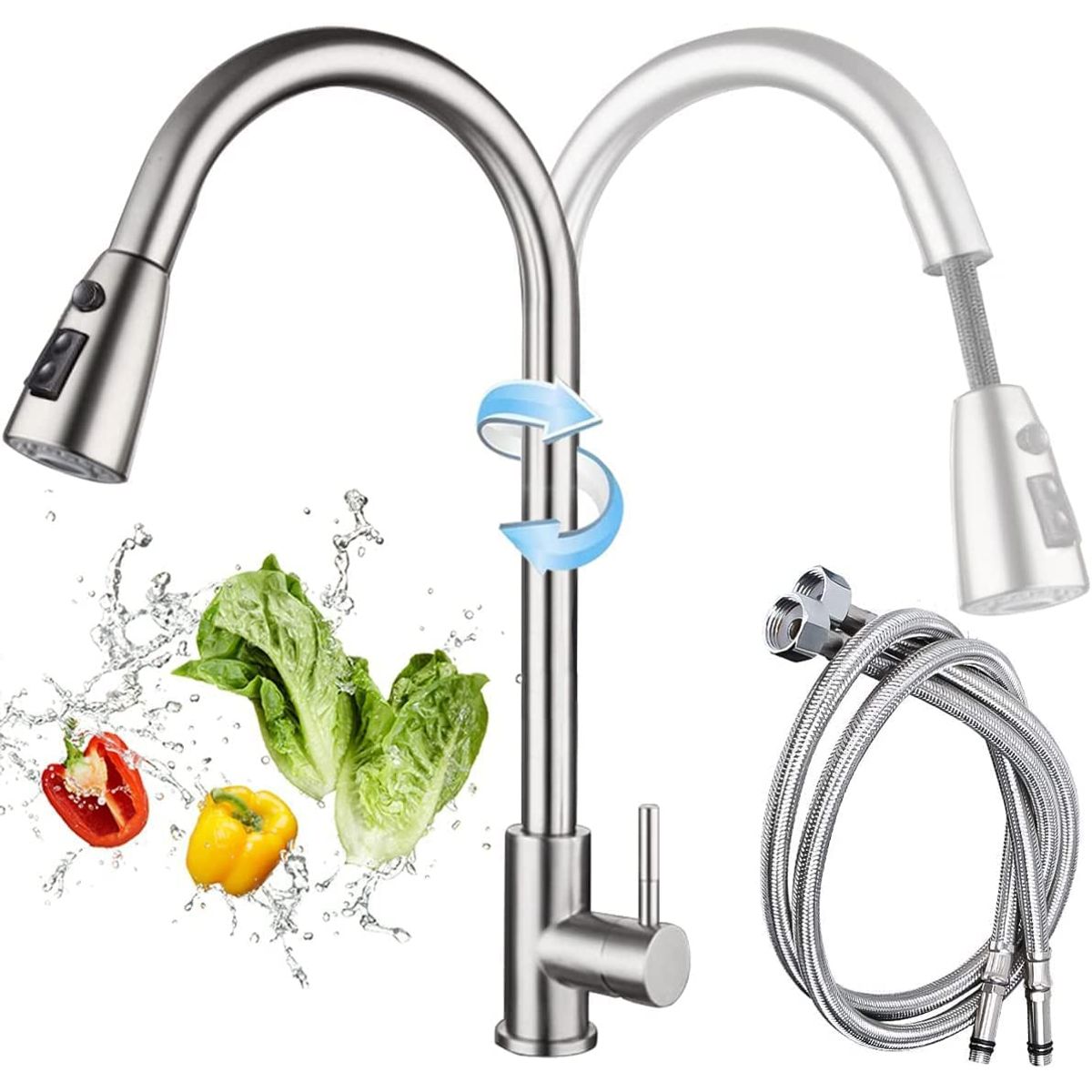 PUREPOWER - Grifo de cocina con rociador extraíble