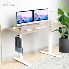 ELEMENT DESIGN - Escritorio Eléctrico de Altura Regulable Home Office 120x60 cm Natural.
