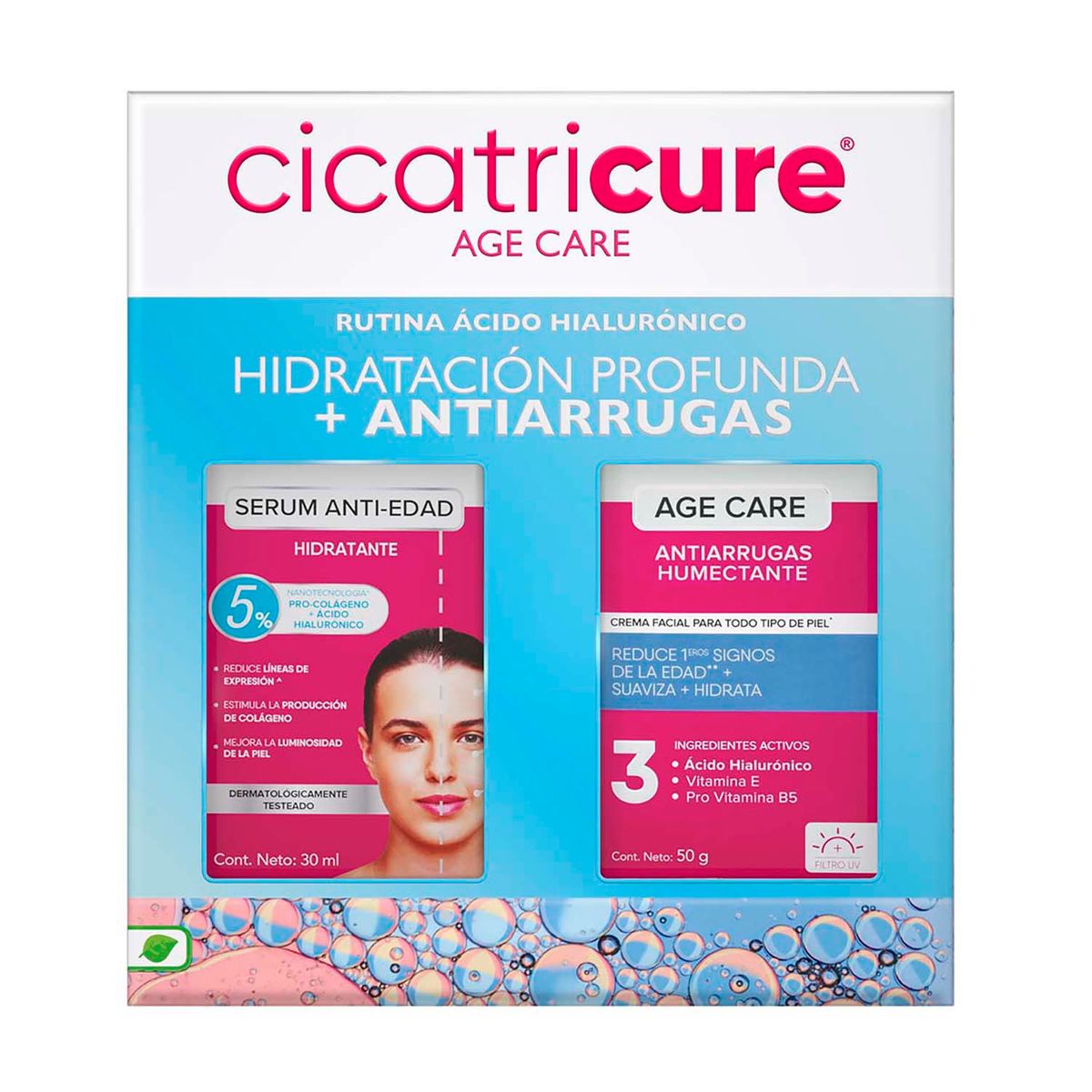 CICATRICURE - PACK SÉRUM ANTIEDAD HIDRATANTE 30ML + AGE CARE CREMA  HUMECTANTE 50GR