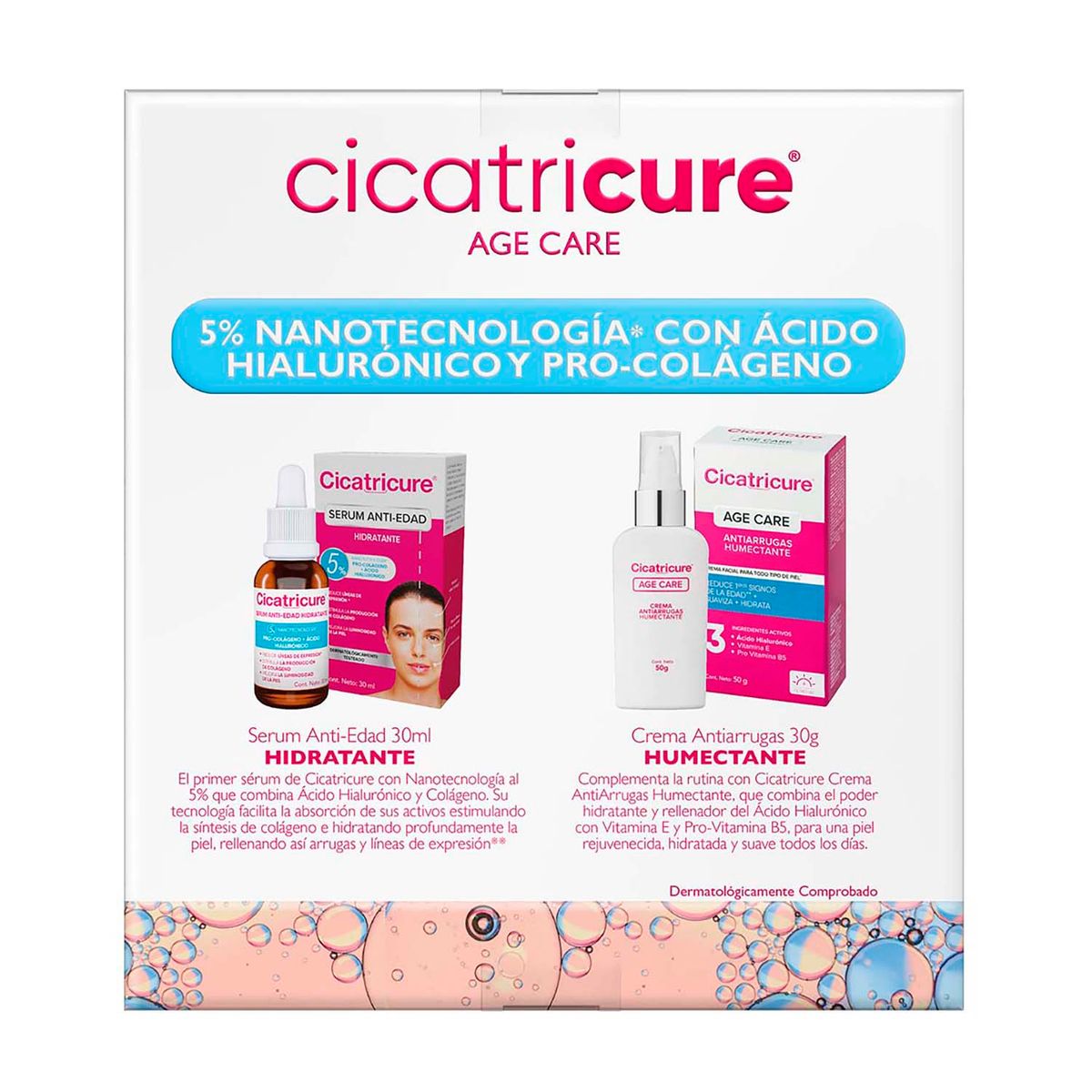 CICATRICURE - PACK SÉRUM ANTIEDAD HIDRATANTE 30ML + AGE CARE CREMA  HUMECTANTE 50GR