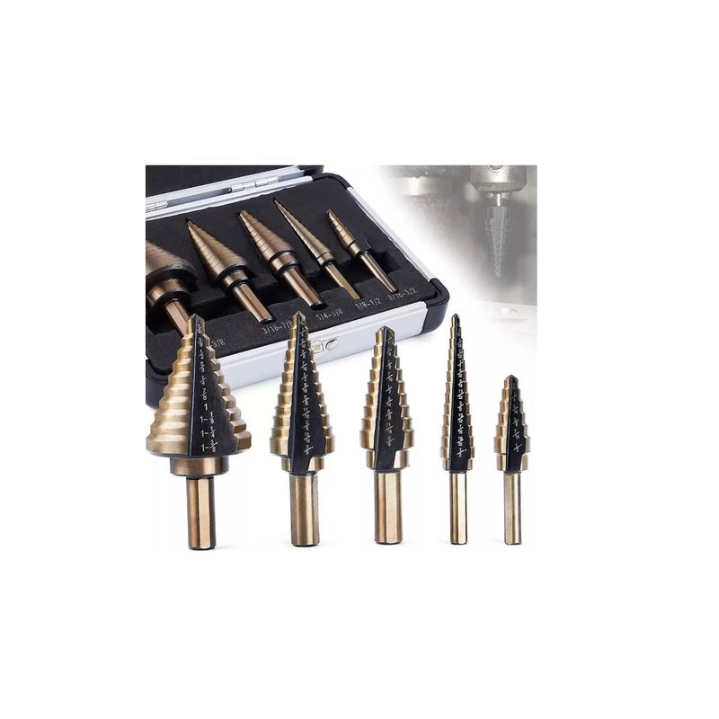 GENERICO - Set Brocas Escalonadas Taladro Conjunto De Cinco Piezas.