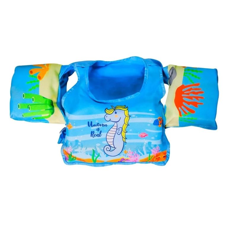 GENERICO - Chaleco Flotador Dino Astronauta Niños 4 A 8 Años Blue