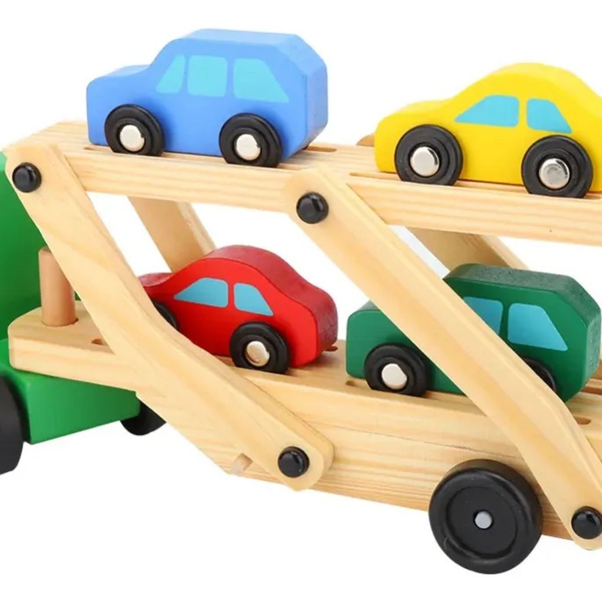 GENERICO - Camion Transportador De Autitos De Madera Juguete Didáctico