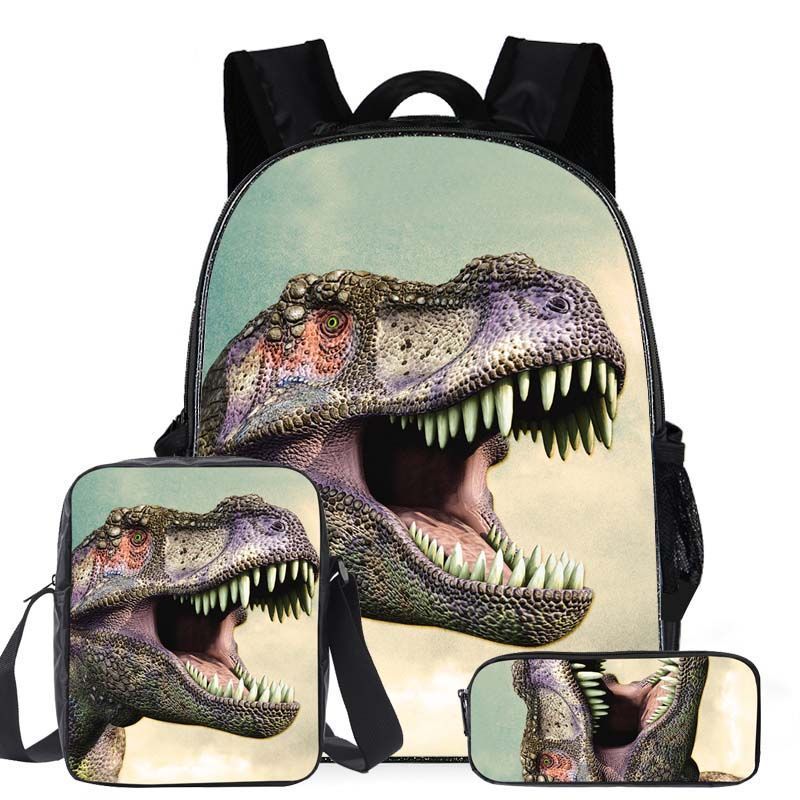 BLWOENS - Set Mochila + Lonchera + Estuche Dinosaurio