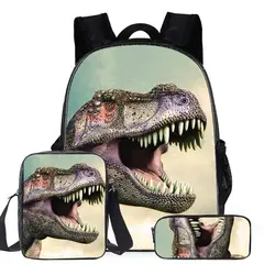 BLWOENS - Set Mochila + Lonchera + Estuche Dinosaurio