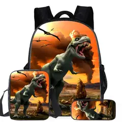 BLWOENS - Set Mochila + Lonchera + Estuche Dinosaurio