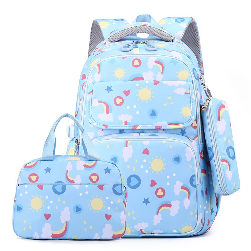 BLWOENS - Set Mochila + Lonchera + Estuche Arcoíris