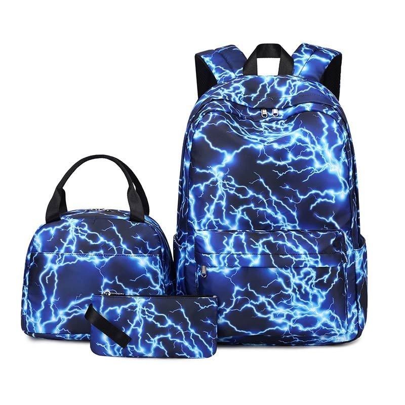 BLWOENS - Set Mochila + Lonchera + Estuche Truenos