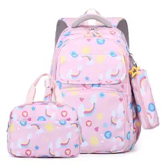 BLWOENS - Set Mochila + Lonchera + Estuche Arcoíris