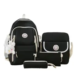 BLWOENS - Set Mochila + Bolso + Lonchera + Estuche Negro