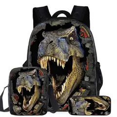 BLWOENS - Set Mochila + Lonchera + Estuche Dinosaurio