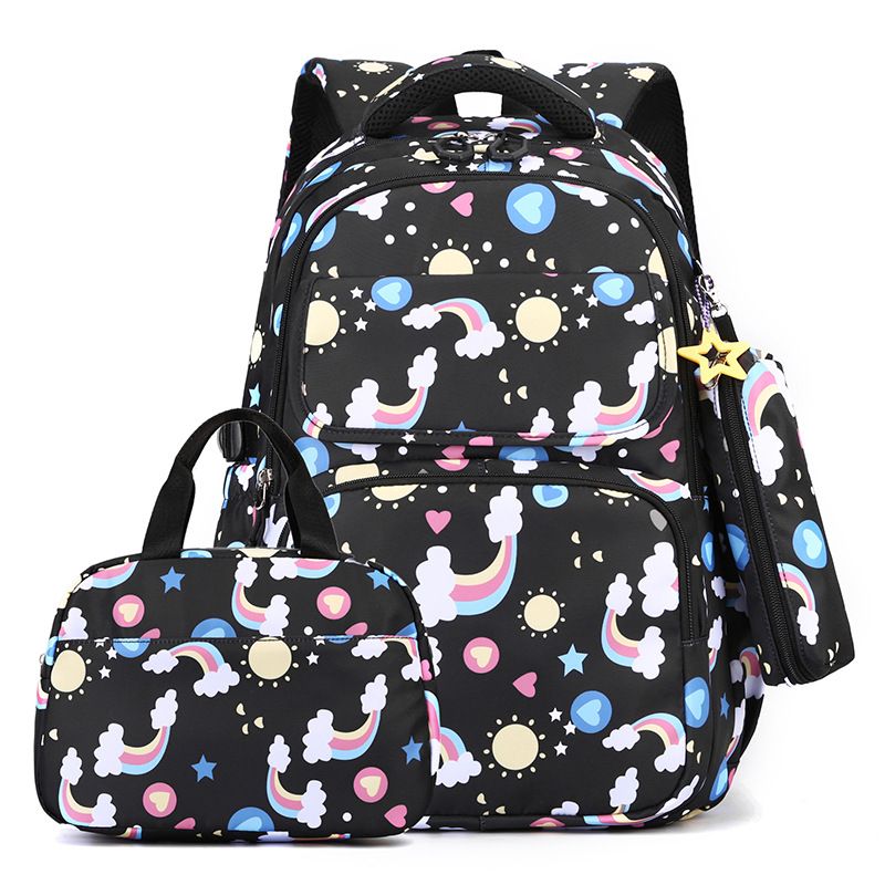 BLWOENS - Set Mochila + Lonchera + Estuche Arcoíris