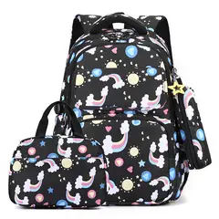 BLWOENS - Set Mochila + Lonchera + Estuche Arcoíris