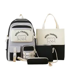 BLWOENS - Set Mochila + Bolso + Lonchera + Estuche TriColor