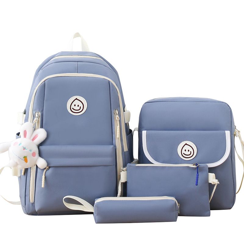 BLWOENS - Set Mochila + Bolso + Lonchera + Estuche Azul