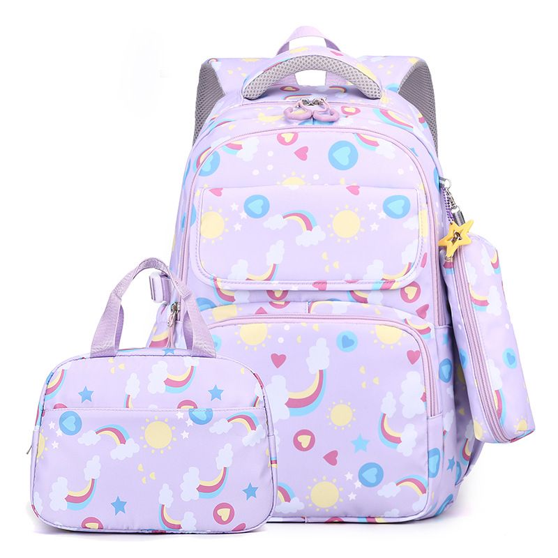 BLWOENS - Set Mochila + Lonchera + Estuche Arcoíris