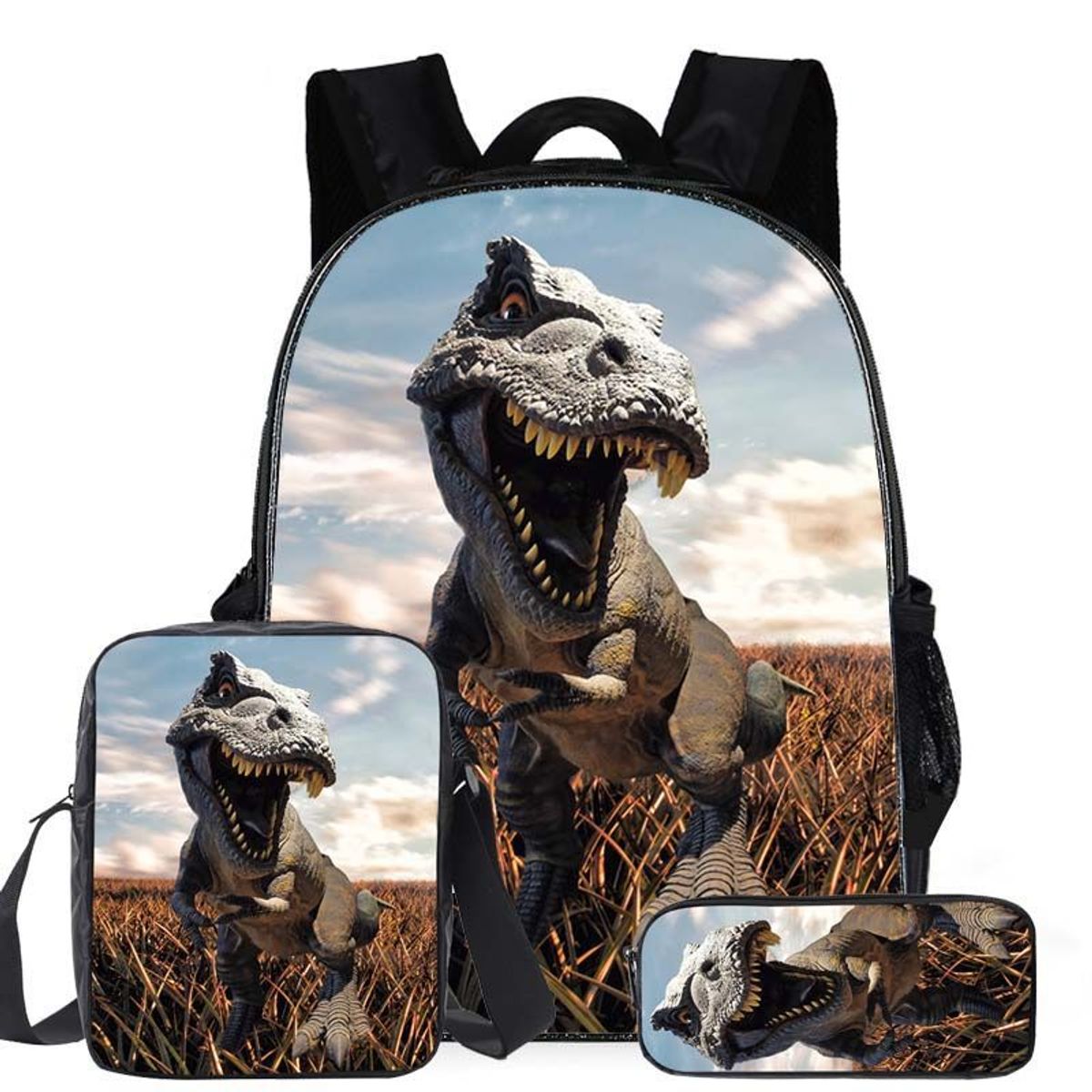 BLWOENS - Set Mochila + Lonchera + Estuche Dinosaurio