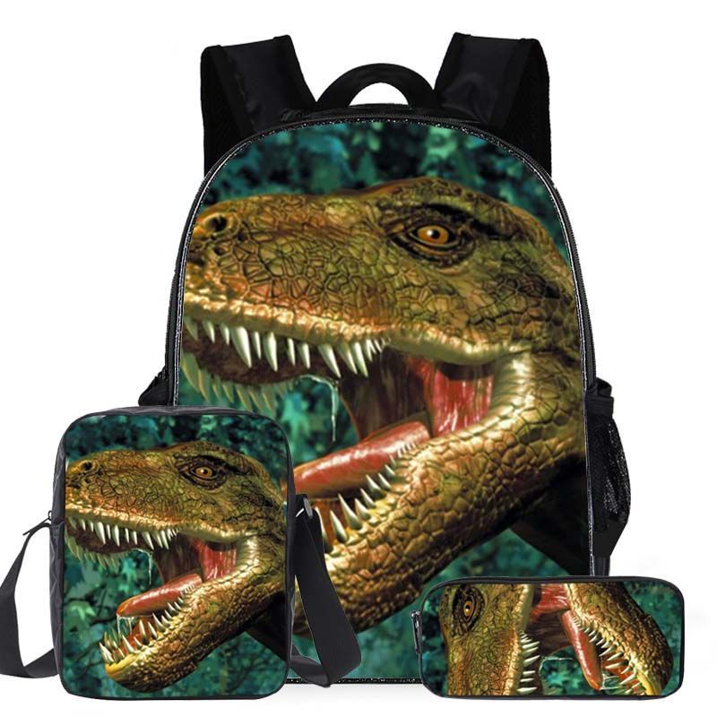 BLWOENS - Set Mochila + Lonchera + Estuche Dinosaurio