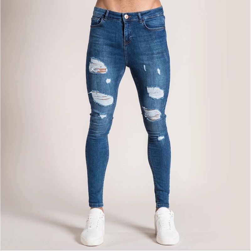 BLWOENS - Jeans casuales de moda para hombres - Azul