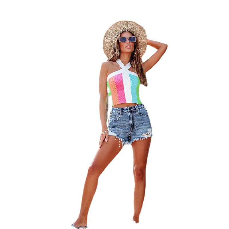 BLWOENS - Pantalones cortos vaqueros para mujeres Jeans
