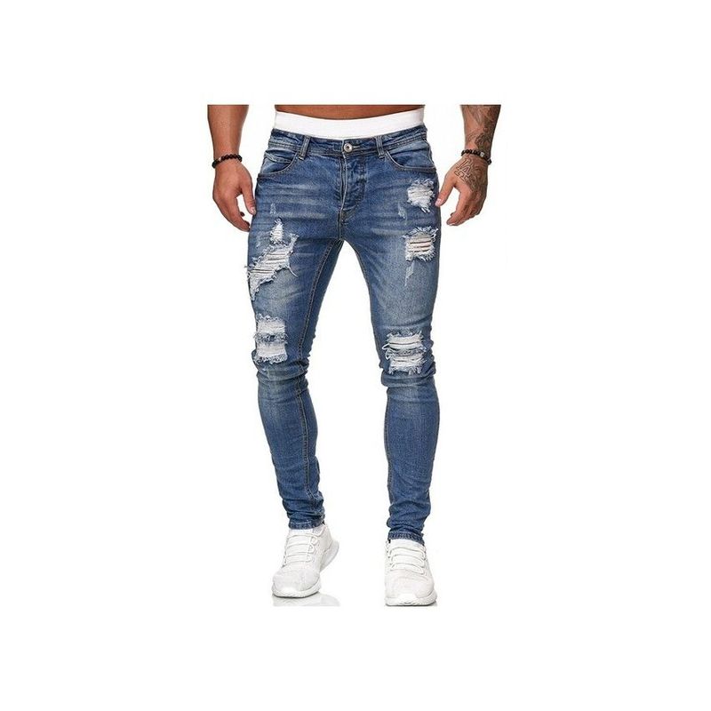 BLWOENS - Jeans casuales de moda para hombres - Azul